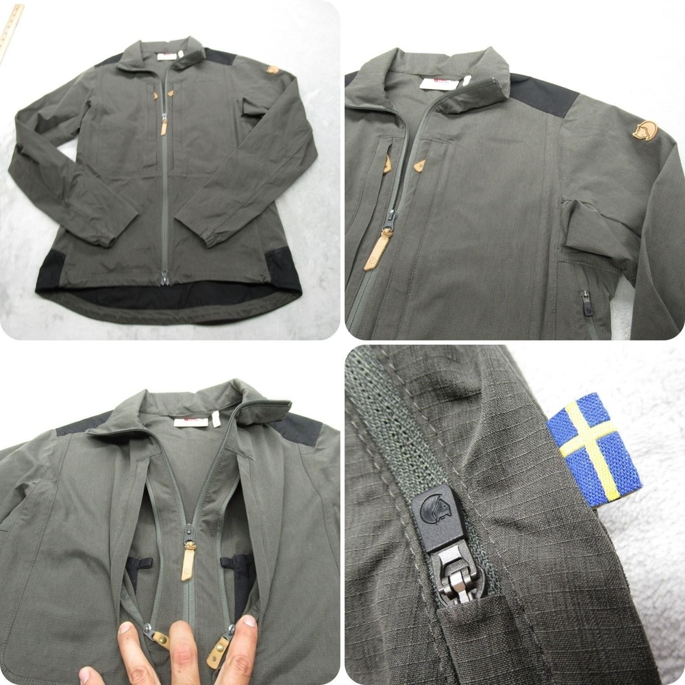 Fjallraven Keb Lite Jacket Women Small Gray Water Resistant Light Ripstop G-1000